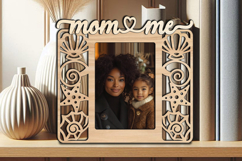 Mom and Me Frame Photo SVG Picture Love Seashell Kid Laser Product Image 1