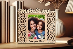 Mom Me SVG Abstract Design Photo Frame Laser Present Child Product Image 1