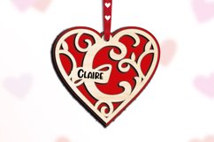 Monogram Letter C Valentine Day Gift Love Romantic SVG Laser Product Image 2