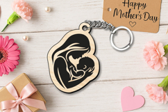 Mother Child Mother's Day Keychain Gift SVG Laser Mom Mam Product Image 1