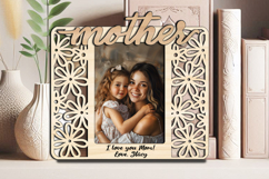 Mother Daughter SVG Flowers Frame Photo Picture Love Gift Product Image 1