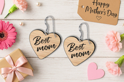 Mother's Day Earrings Gift SVG Laser Present Mom Mum Grandma Product Image 1