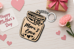 Mother's Day Love Jar Keychain Gift SVG Laser Present Mom Product Image 1