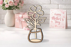 Multi-layer Mother's Day Flower Vase Gift Laser SVG Present Product Image 1