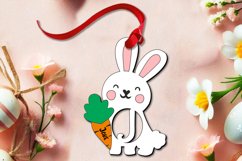 Name Tag SVG Letter J Easter Ornament Bunny Rabbit Basket Product Image 1