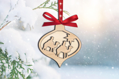 Nativity Scene Arabesque Christmas Ornament Laser SVG Gift Product Image 1