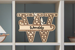 Ocean Laser Letter W SVG Alphabet Mermaid Maritime Sea Gift Product Image 1