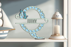 Ocean Letter Q Alphabet SVG Laser Mermaid Maritime Sea Decor Product Image 1
