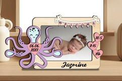 Octopus Baby Photo SVG Laser Gift Frame Board Newborn Pic Product Image 1