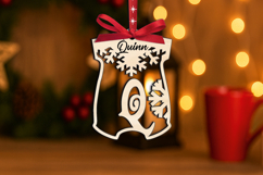 Onesie Baby Letter Q Laser Christmas SVG Ornament Alphabet Product Image 1