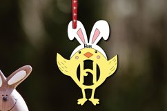 Ornament Letter H Chicken Bird Easter Basket Name Tag SVG Product Image 1