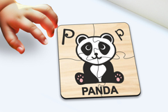 Panda Kid Puzzle Baby Game Child Play SVG Letter P Laser Product Image 1