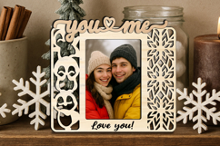 Penguin Christmas Winter You &amp; Me SVG Love Romantic Holiday Product Image 1