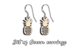 Pineapple Summer Beach Ocean SVG Pattern Earring Laser Gift Product Image 1