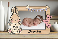 Rabbit Bunny Laser SVG Baby Photo Newborn Frame Sign Present Product Image 1