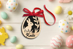 Rabbit Easter Name Basket Tag SVG Label Laser Gift Present Product Image 1