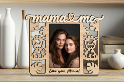 Safari SVG Mama and Me Photo Frame Laser Child Gift Giraffe Product Image 1