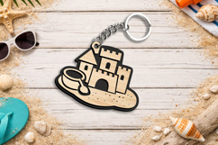 Sand Castle Beach SVG Summer Keychain Gift Laser Accessory Product Image 1