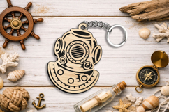 Scuba Diver Ocean Sea Beach Keychain Gift SVG Laser Maritime Product Image 1