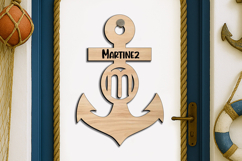 Sea SVG Letter M Alphabet Door Hanger Anchor Nautical Family Product Image 1