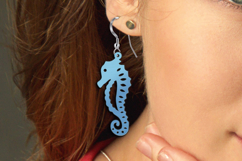 Seahorse SVG Maritime Earrings Laser Gift Ocean Beach Sea Product Image 1