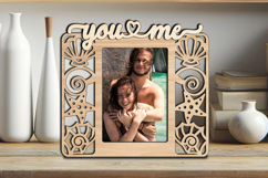 Seashell You and Me Photo Frame Picture Love Romantic Ocean Product Image 1