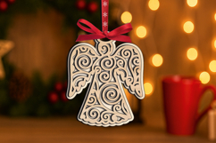 Serenity Holy Angel Ornament Christmas Gift Laser SVG Design Product Image 1