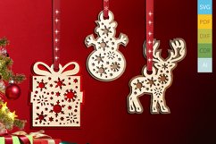 Set 10 Christmas Tree Ornament Holiday Rudolph Present Gift Product Image 1
