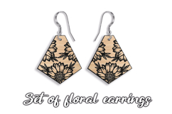 Set of Floral Nature Animal Pattern Earrings SVG Laser Gift Product Image 3