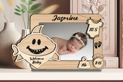 Shark Laser SVG Baby Photo Newborn Frame Home Decor Sign Product Image 1