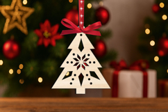 Simple Christmas Tree Ornament SVG Laser Holiday Present Product Image 1
