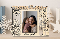 Snowman Deer Christmas Nana &amp; Me SVG Pic Frame Appreciation Product Image 1