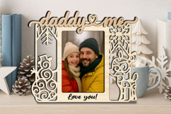 Snowman Deer SVG Christmas Daddy Me Photo Frame Gift Winter Product Image 1