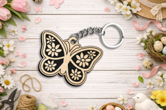 Spring Butterfly Keychain Laser SVG Gift Present Accessory Product Image 1