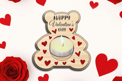 St. Valentine's Day Candle Holder Bear Laser SVG Love Gift Product Image 1