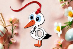 Stork Letter D SVG Easter Basket Name Tag Holiday Ornament Product Image 1