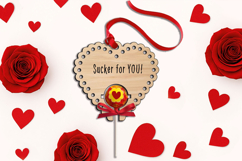 Sucker for You SVG Lollipop Gift Valentine's Day Love Laser Product Image 1