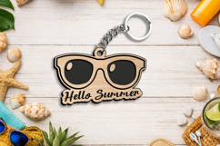 Summer Sun Glasses Laser SVG Keychain Present Accessory Gift Product Image 1