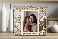 Summer Vibes Nana and Me Photo Frame SVG Laser Digital Gift Product Image 1