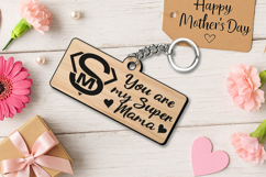 Super Mama Mother's Day Keychain Gift SVG Laser Present Product Image 1