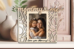 SVG Abstract Mommy Me Photo Frame Laser Present Kid Child Product Image 1