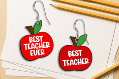 SVG Apple Teacher Earring Back To School Best Teach Ever Set Product Image 1
