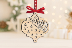 SVG Arabesuqe Christmas Ornament Snow Holiday Pattern Laser Product Image 1