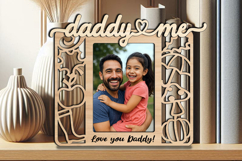 SVG Autumn Daddy and Me Photo Frame Kids Laser Gift Kid Fall Product Image 1