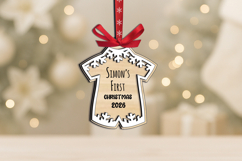 SVG Baby Onesie Shirt My First Christmas Ornament Laser Gift Product Image 1