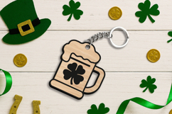 Beer Mug Lucky Charm Keychain St. Patrick's Day SVG Laser Product Image 1