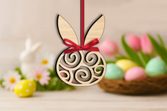 SVG Bunny Ears Easter Ornament Laser Gift Holiday Present Product Image 1