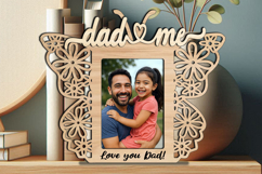 SVG Butterfly Dad and Me Photo Frame Home Present Laser Gift Product Image 1