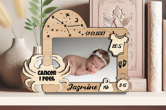 SVG Cancer Zodiac Baby Photo Frame Present Newborn Laser Pic Product Image 1