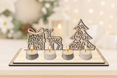 SVG Christmas Decoration Candles Holder Snowy Holiday Laser Product Image 1